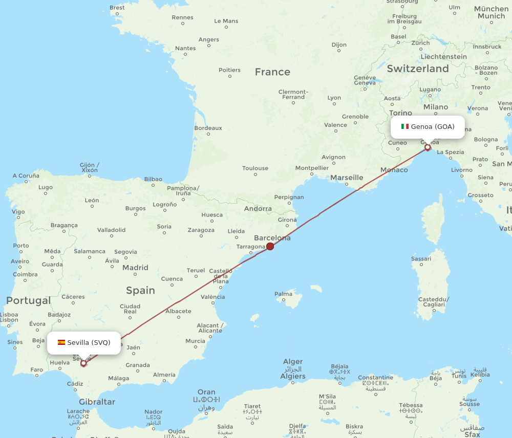 SVQ-GOA flight routes