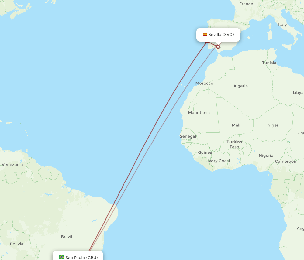 SVQ-GRU flight routes