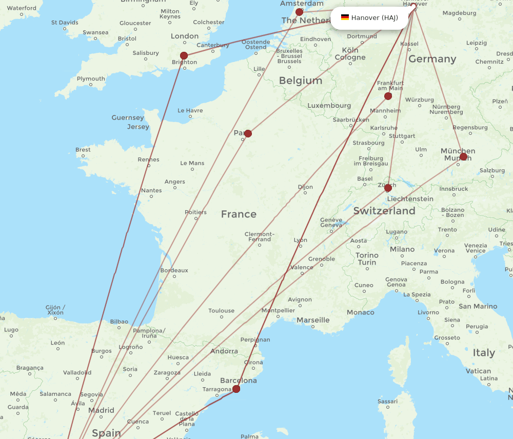 SVQ to HAJ flights and routes map