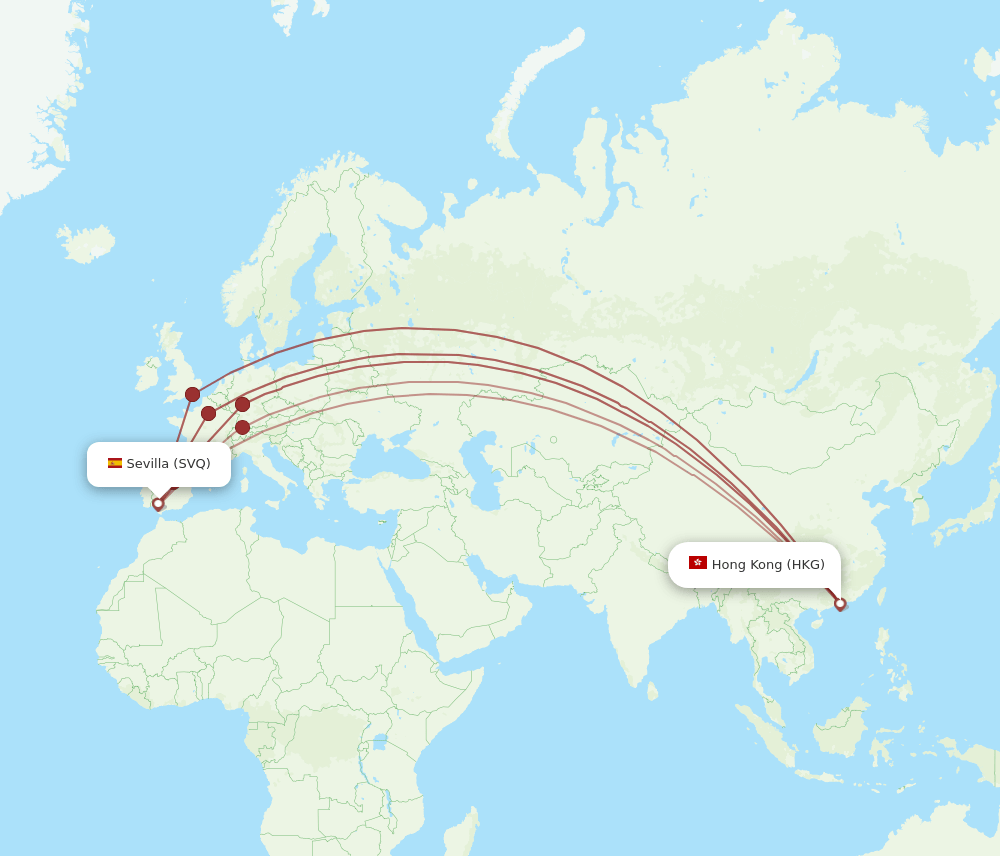 SVQ-HKG flight routes
