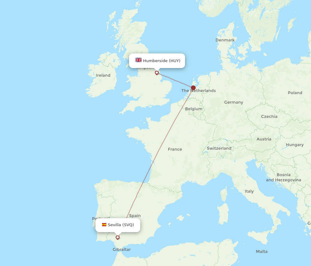 SVQ-HUY flight routes