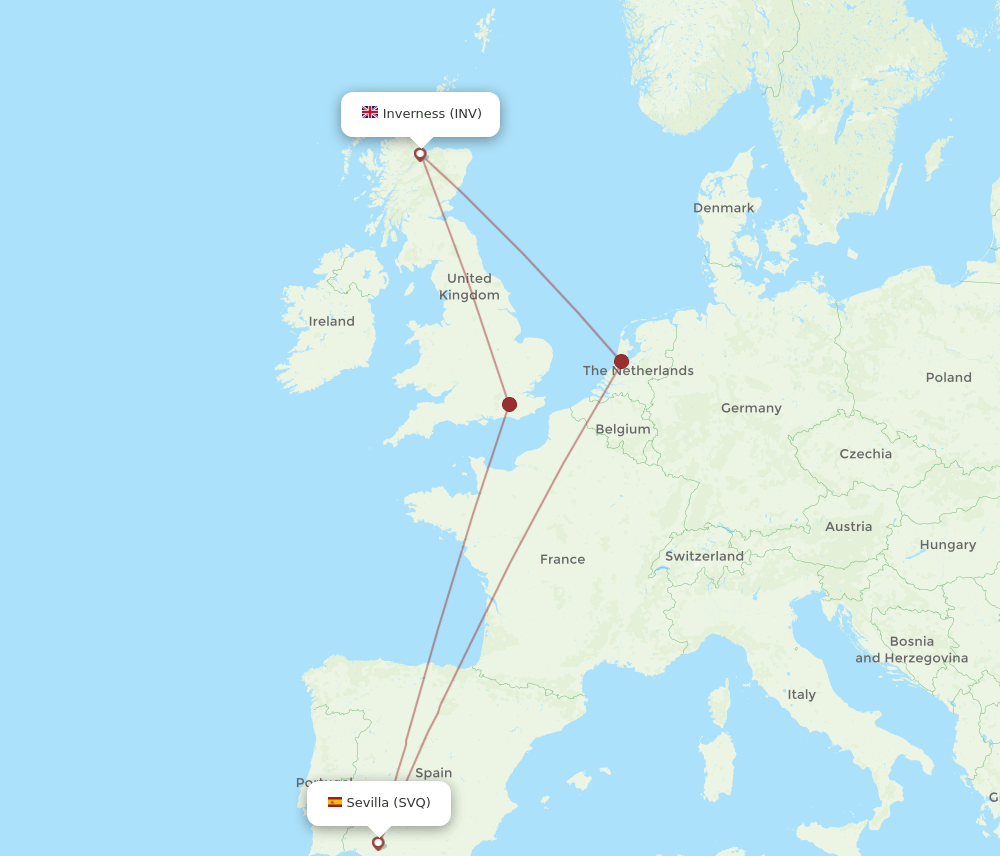 SVQ-INV flight routes