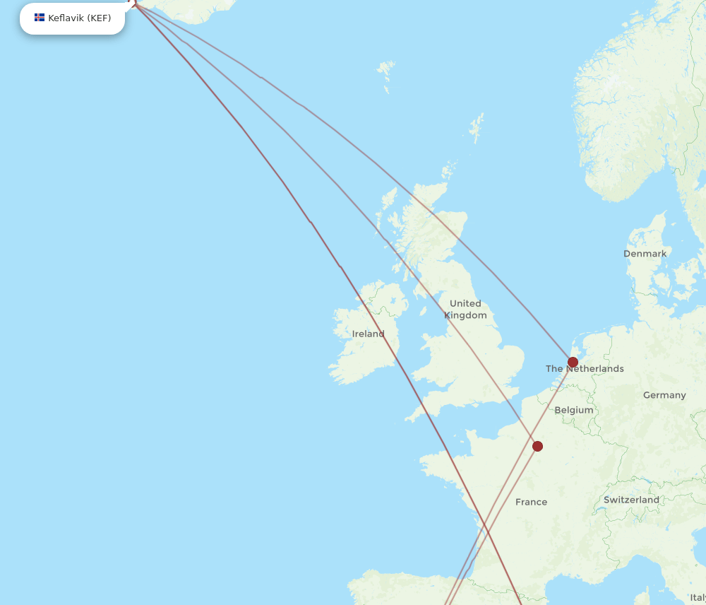 SVQ to KEF flights and routes map