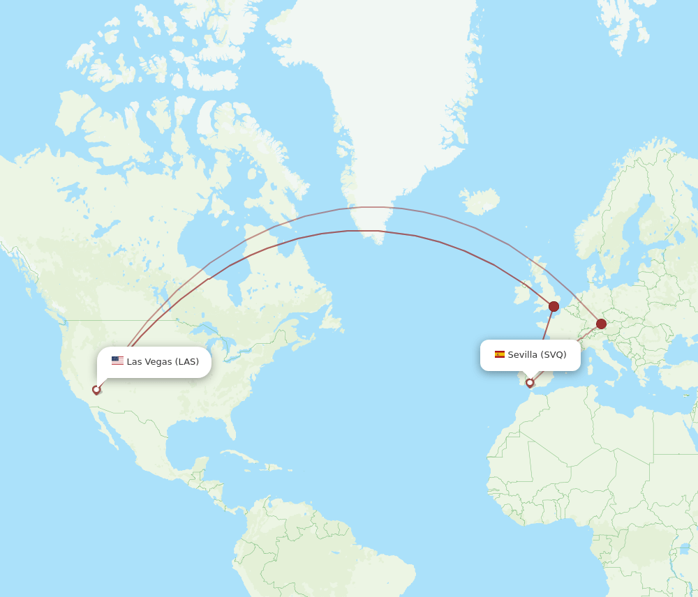 SVQ-LAS flight routes