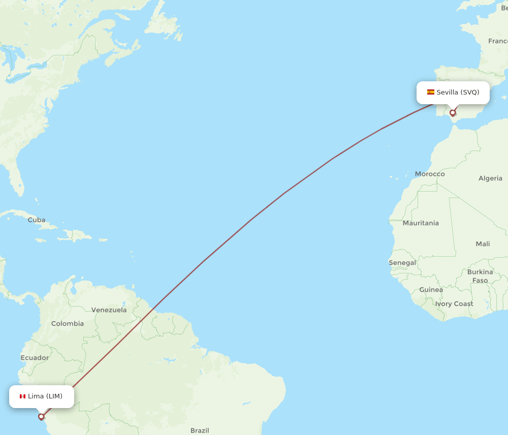 SVQ to LIM flights and routes map