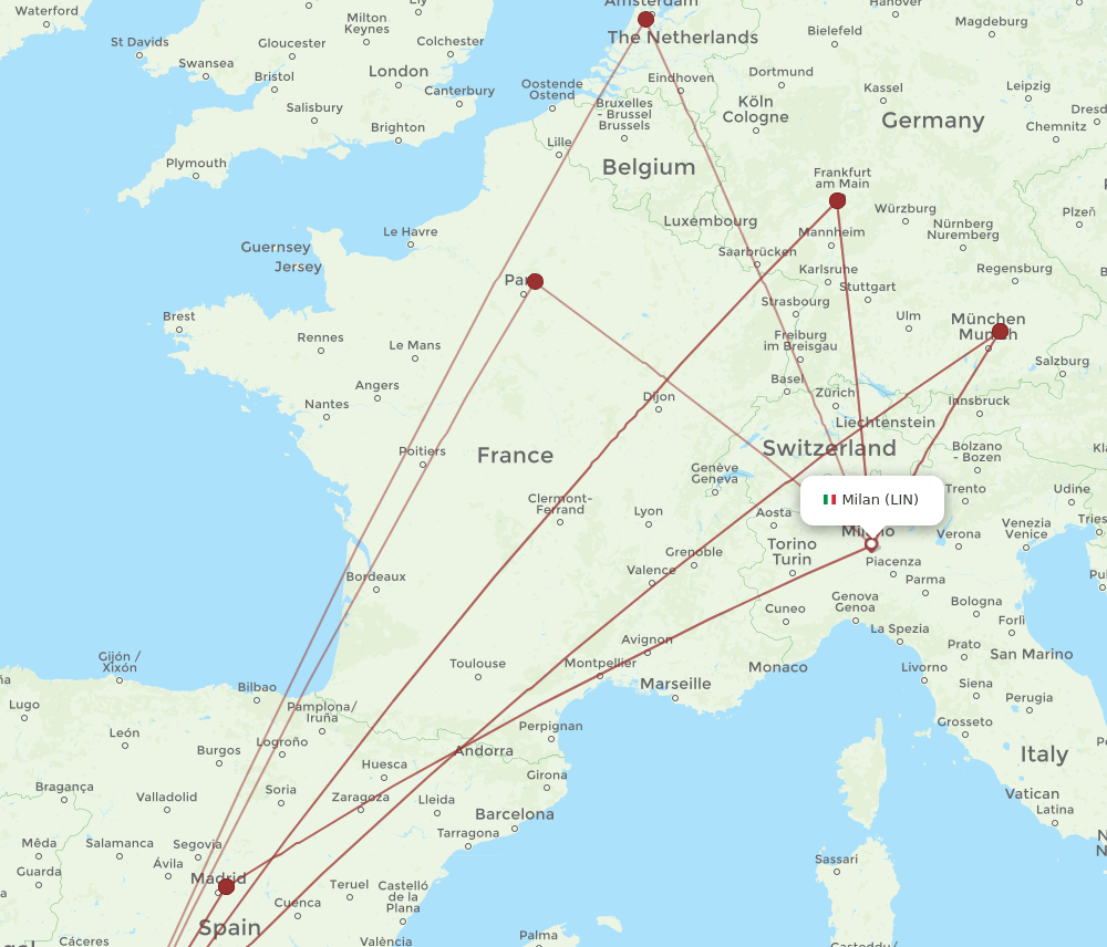 SVQ-LIN flight routes