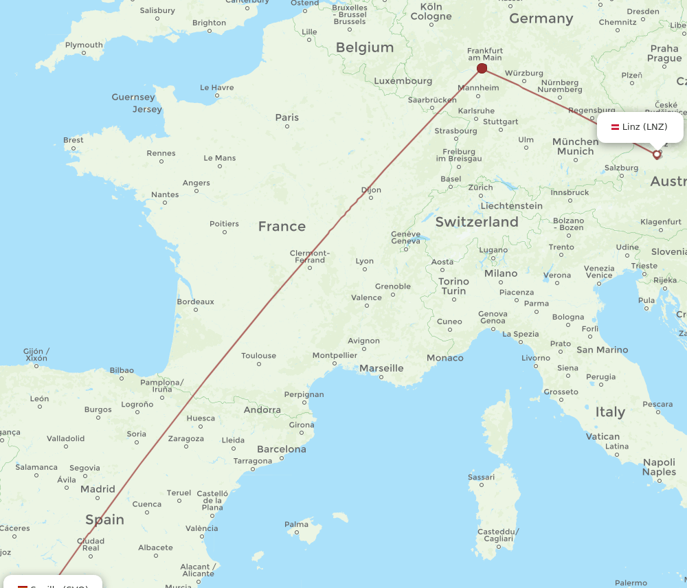SVQ-LNZ flight routes