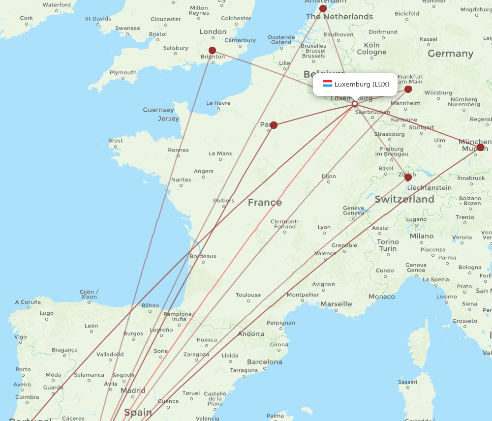 SVQ-LUX flight routes