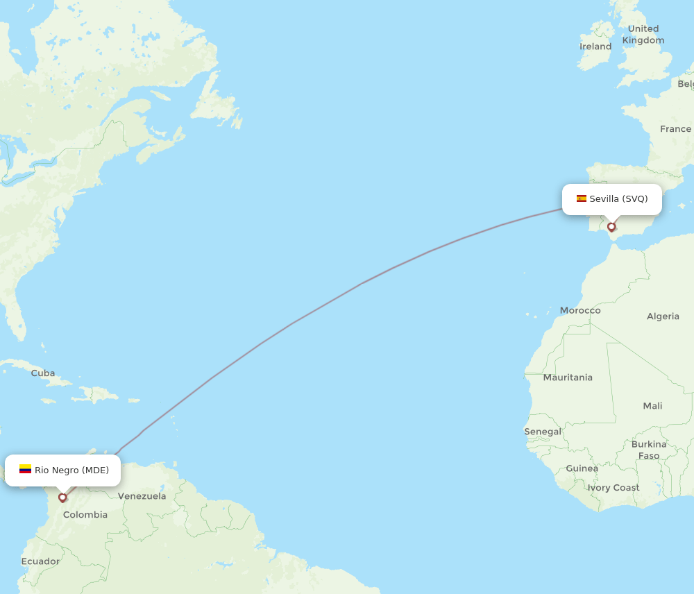 SVQ-MDE flight routes