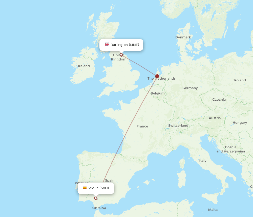 SVQ-MME flight routes