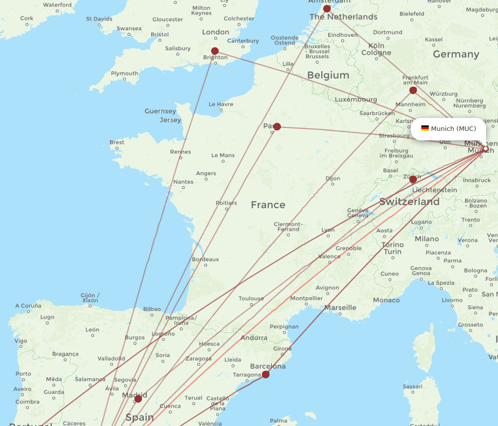 SVQ-MUC flight routes