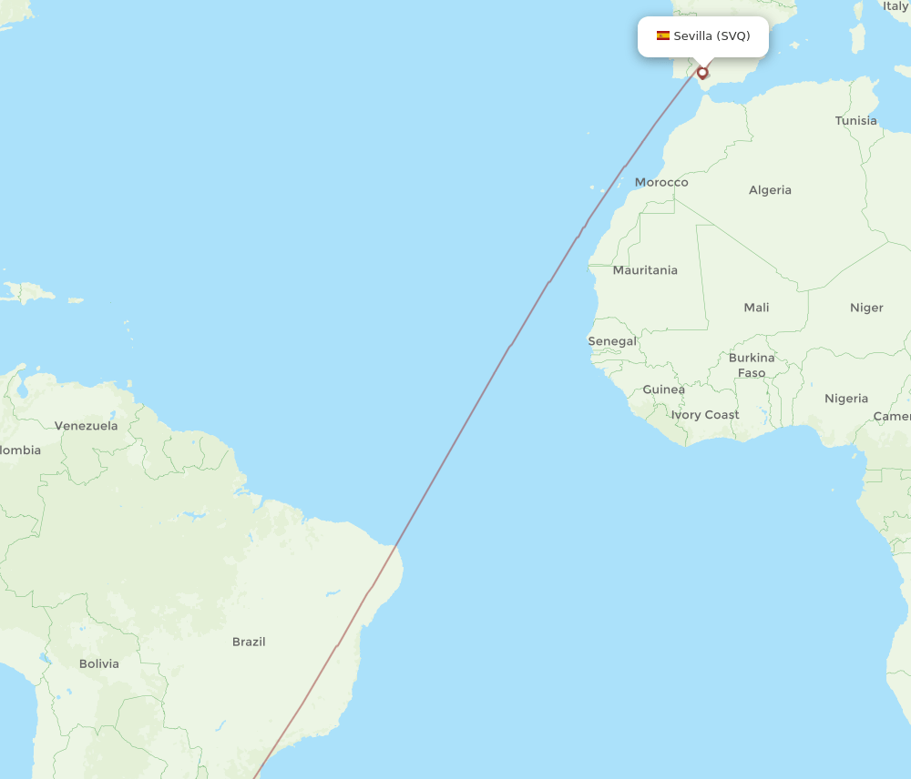 SVQ-MVD flight routes