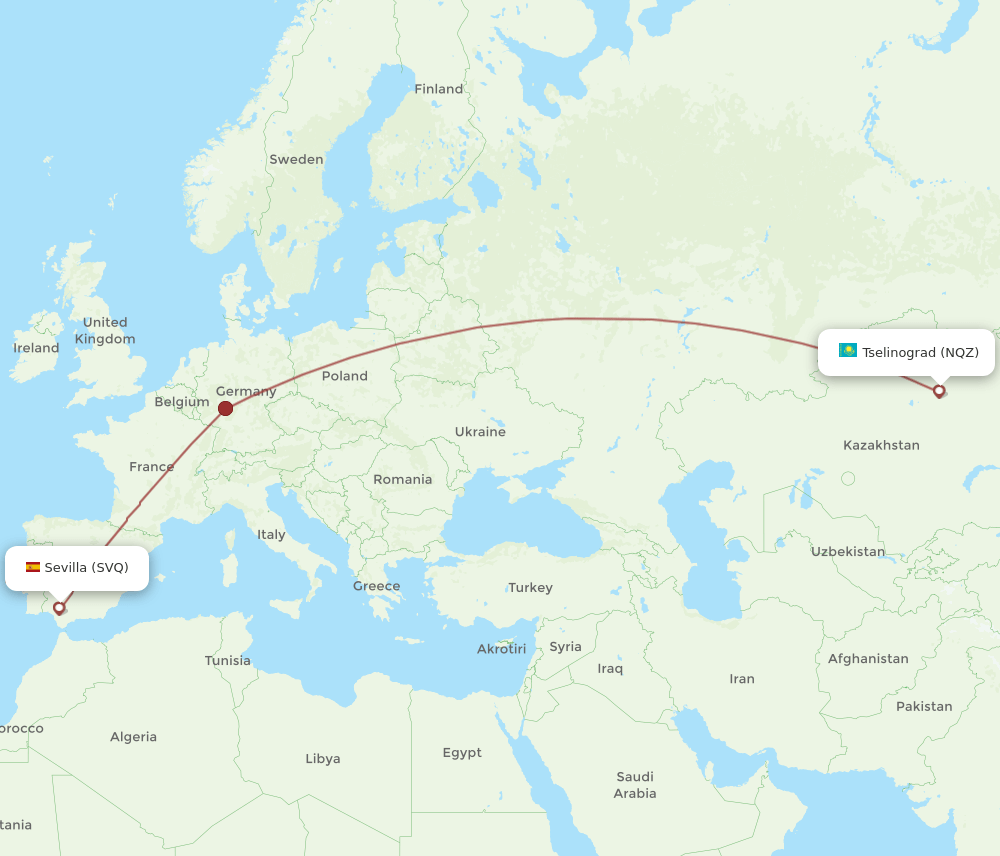 SVQ-NQZ flight routes