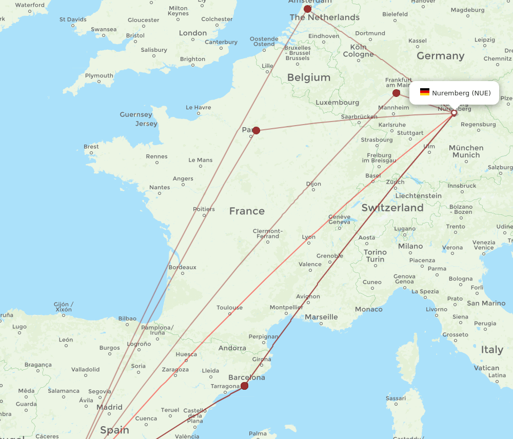 SVQ-NUE flight routes