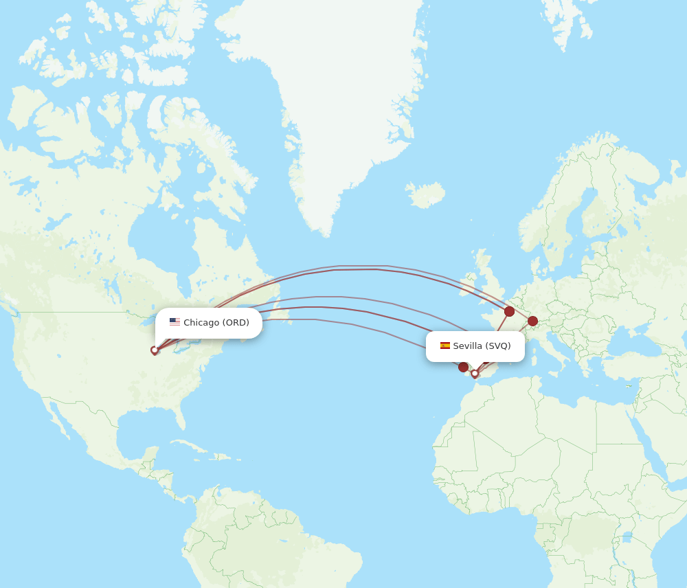 SVQ-ORD flight routes
