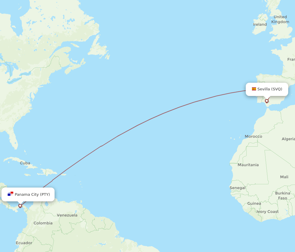 SVQ-PTY flight routes