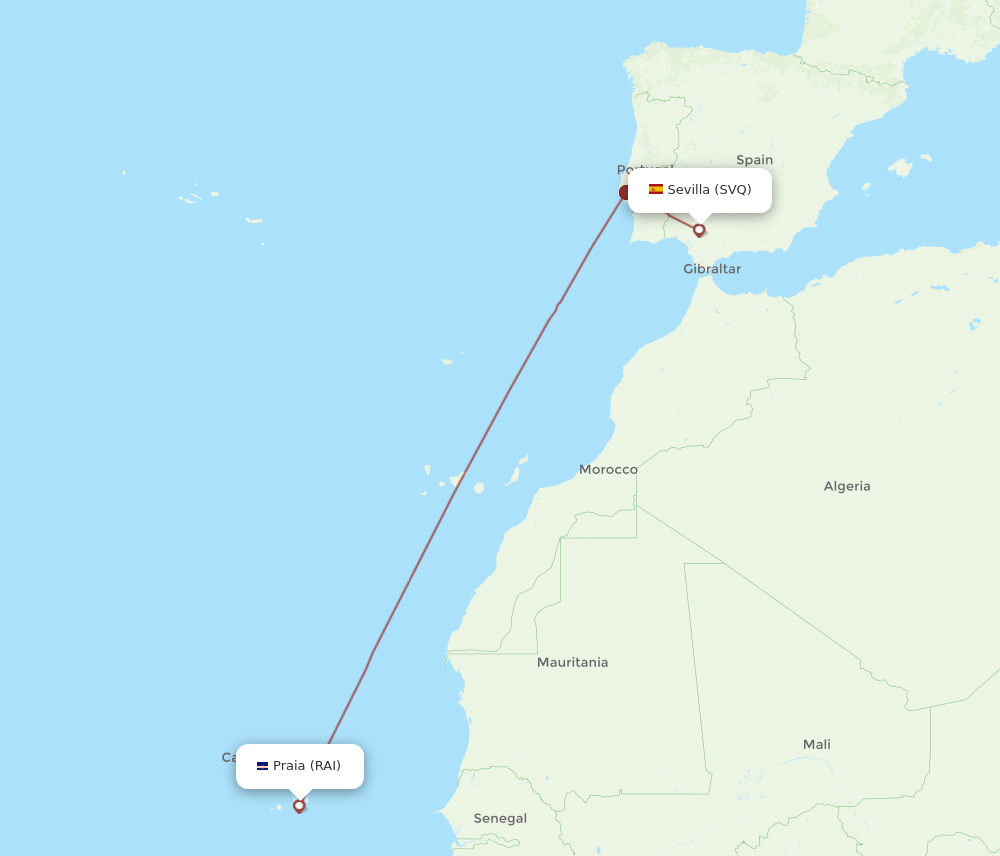 SVQ-RAI flight routes