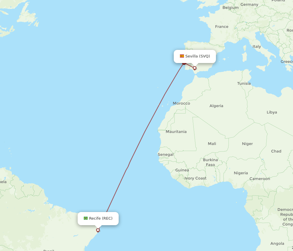 SVQ-REC flight routes