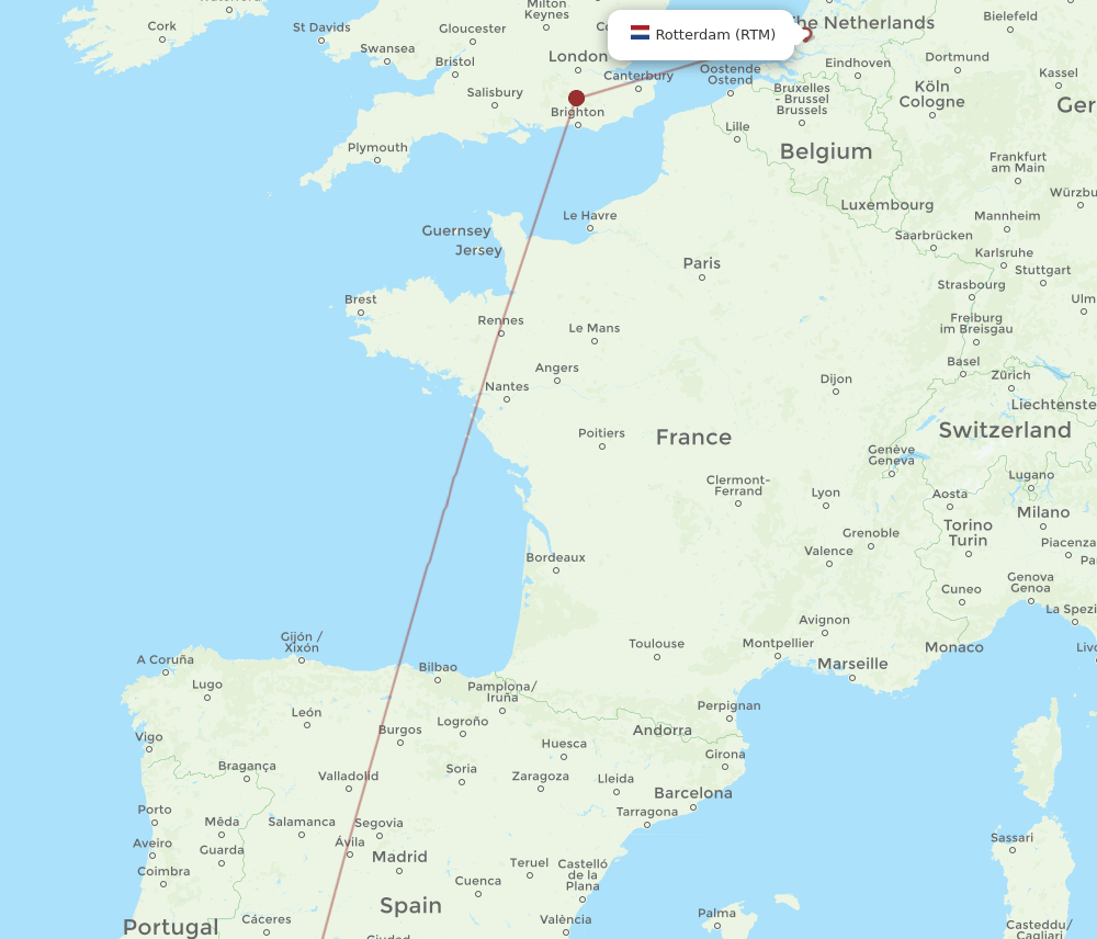 SVQ-RTM flight routes