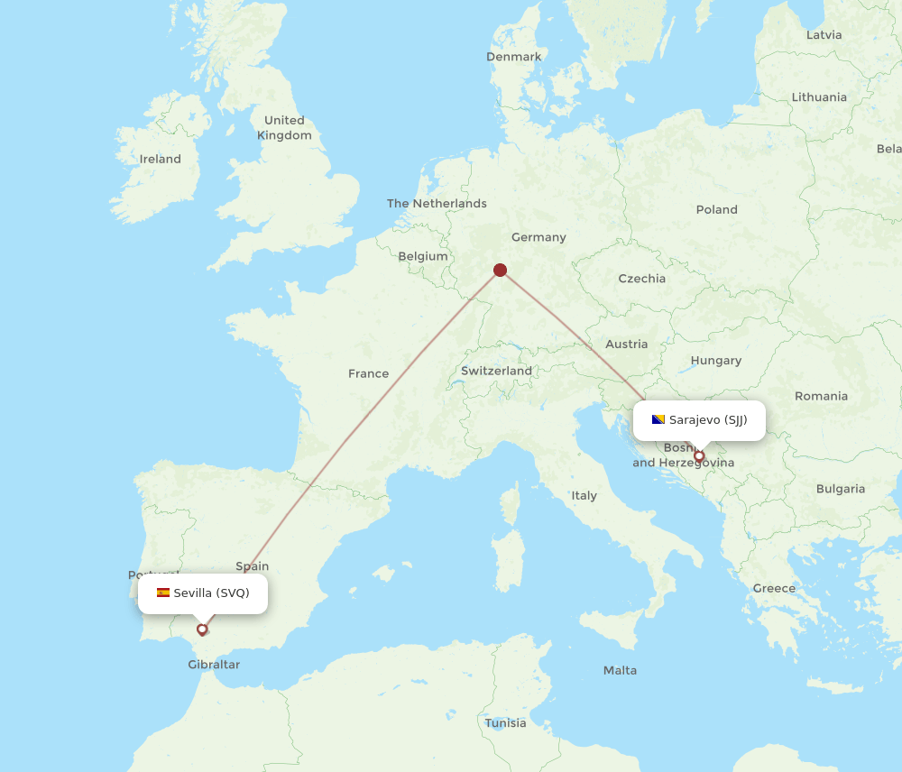 SVQ-SJJ flight routes