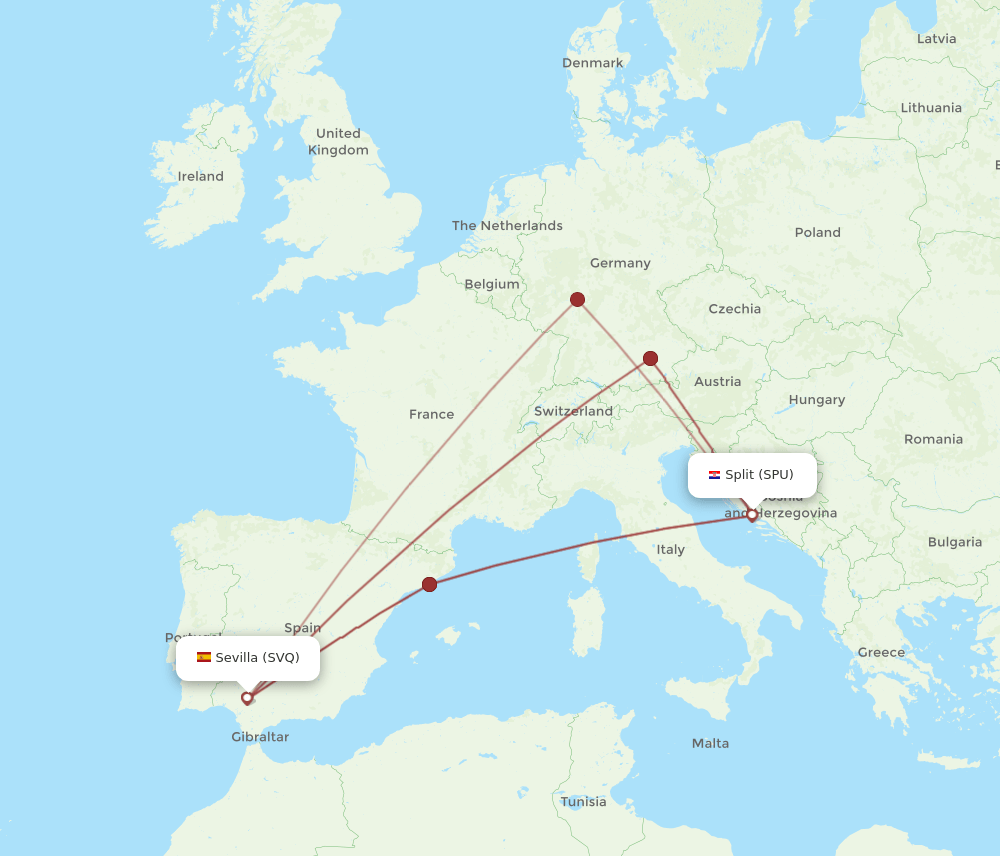 SVQ-SPU flight routes