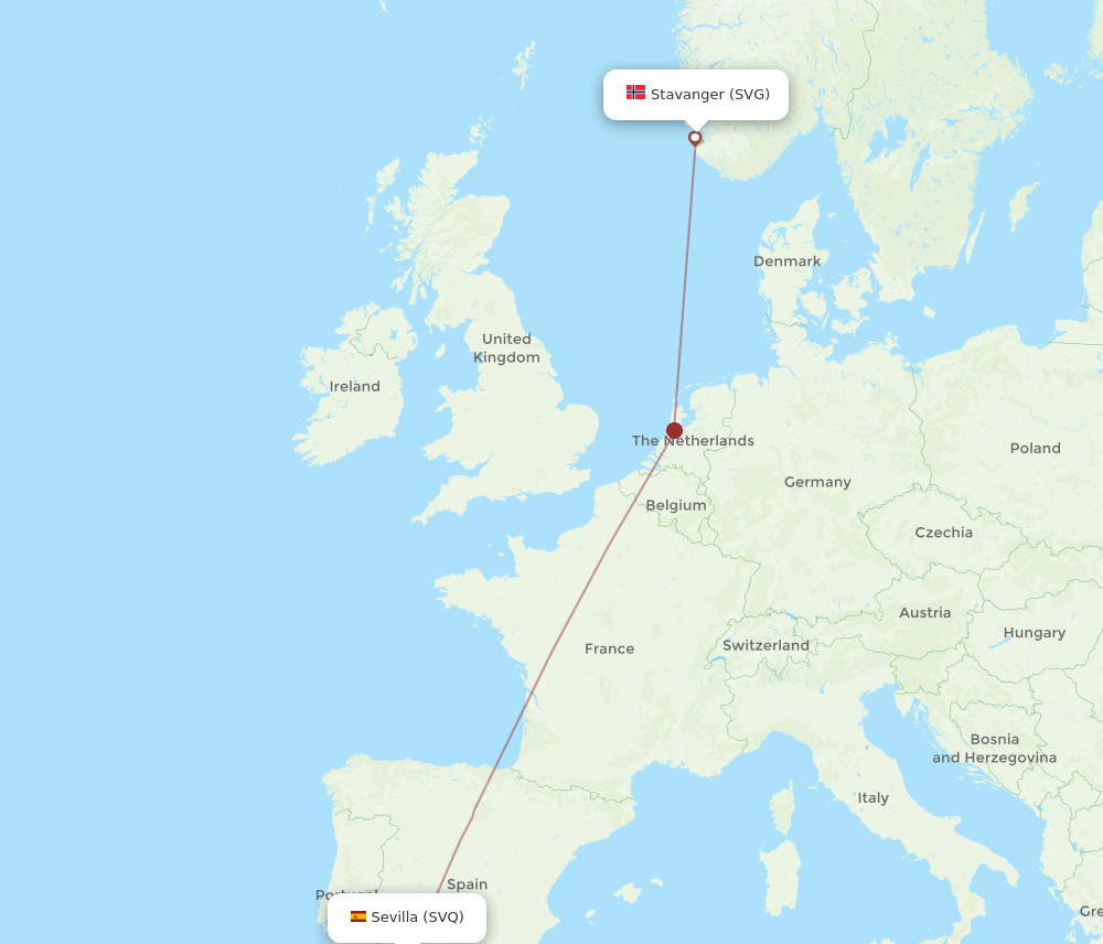 SVQ-SVG flight routes