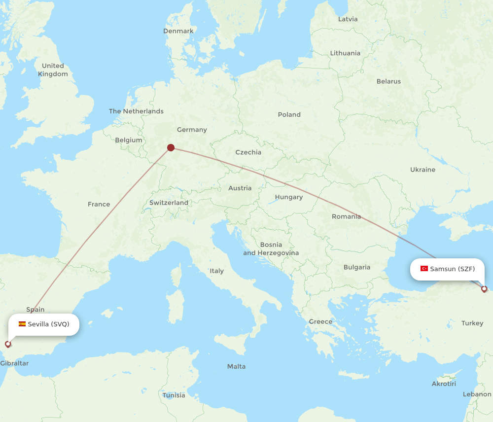 SVQ-SZF flight routes