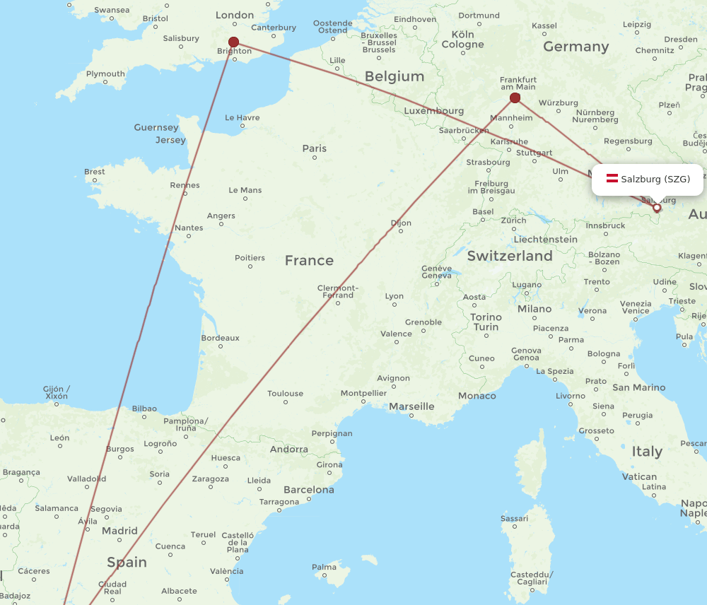 SVQ-SZG flight routes