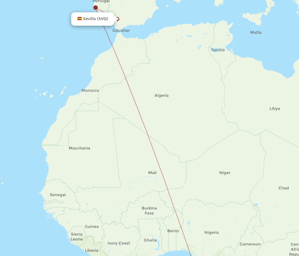 SVQ to TMS flights and routes map