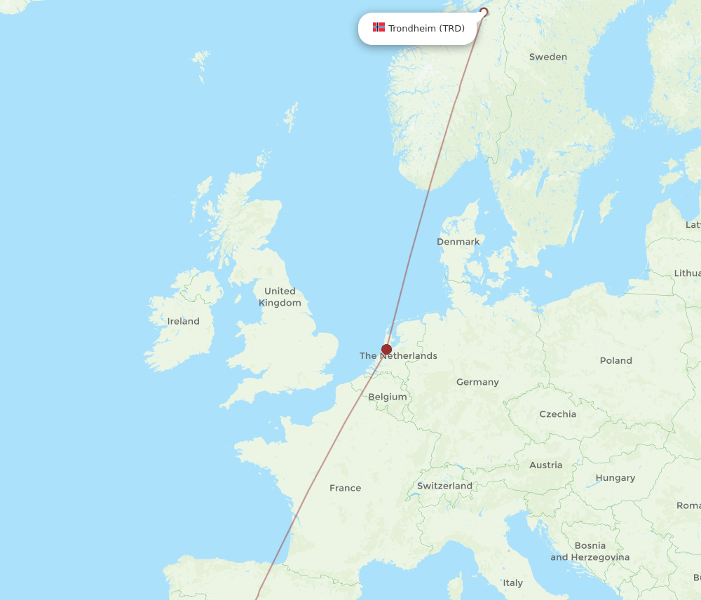 SVQ-TRD flight routes
