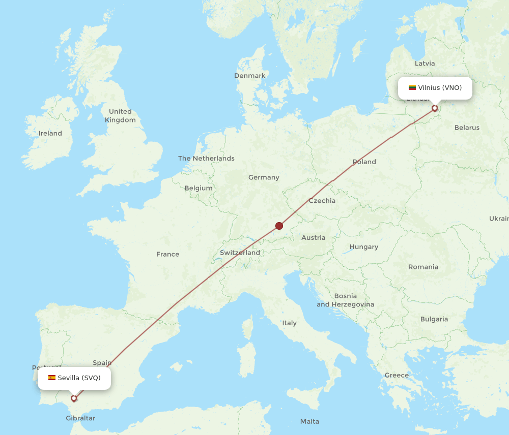 SVQ-VNO flight routes