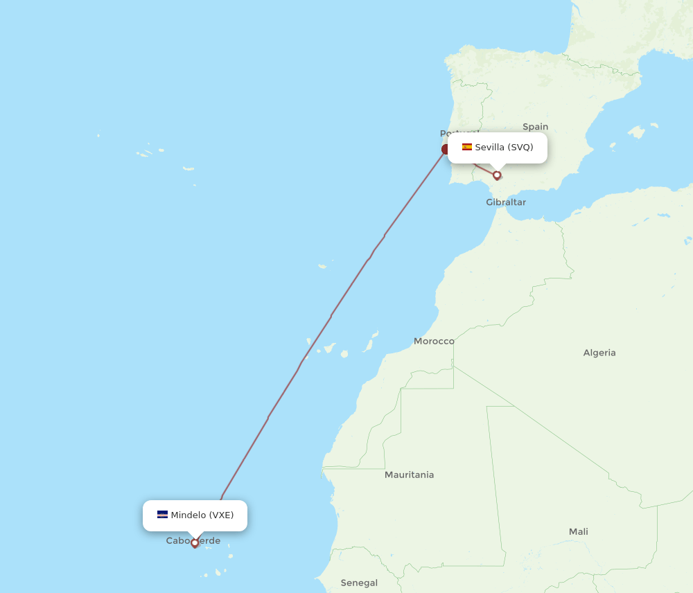 SVQ-VXE flight routes