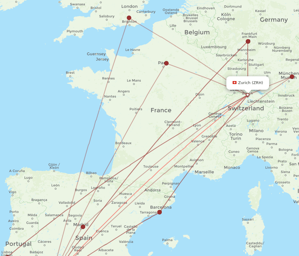 SVQ-ZRH flight routes