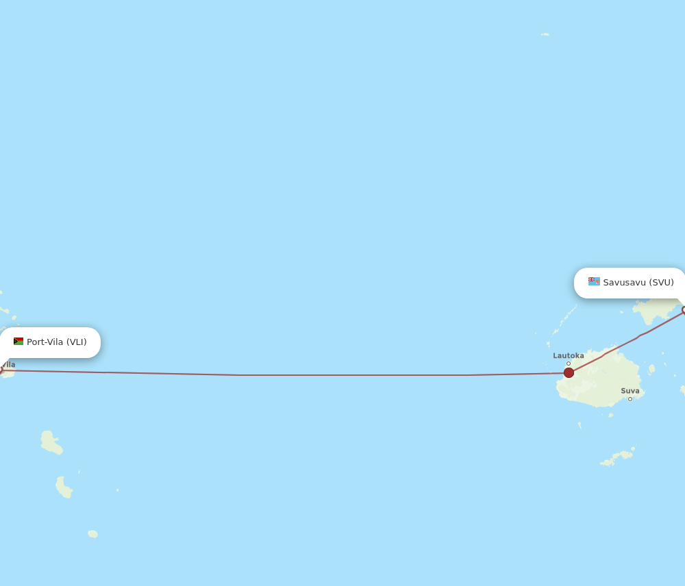 SVU to VLI flights and routes map