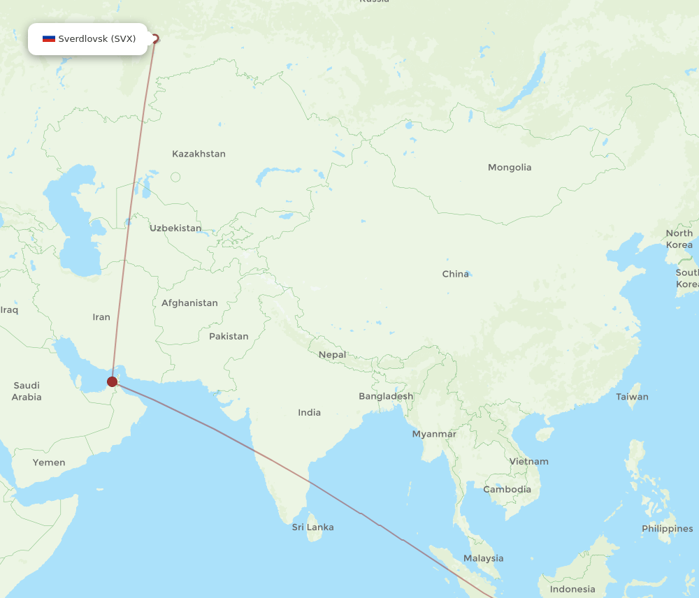 SVX-DPS flight routes