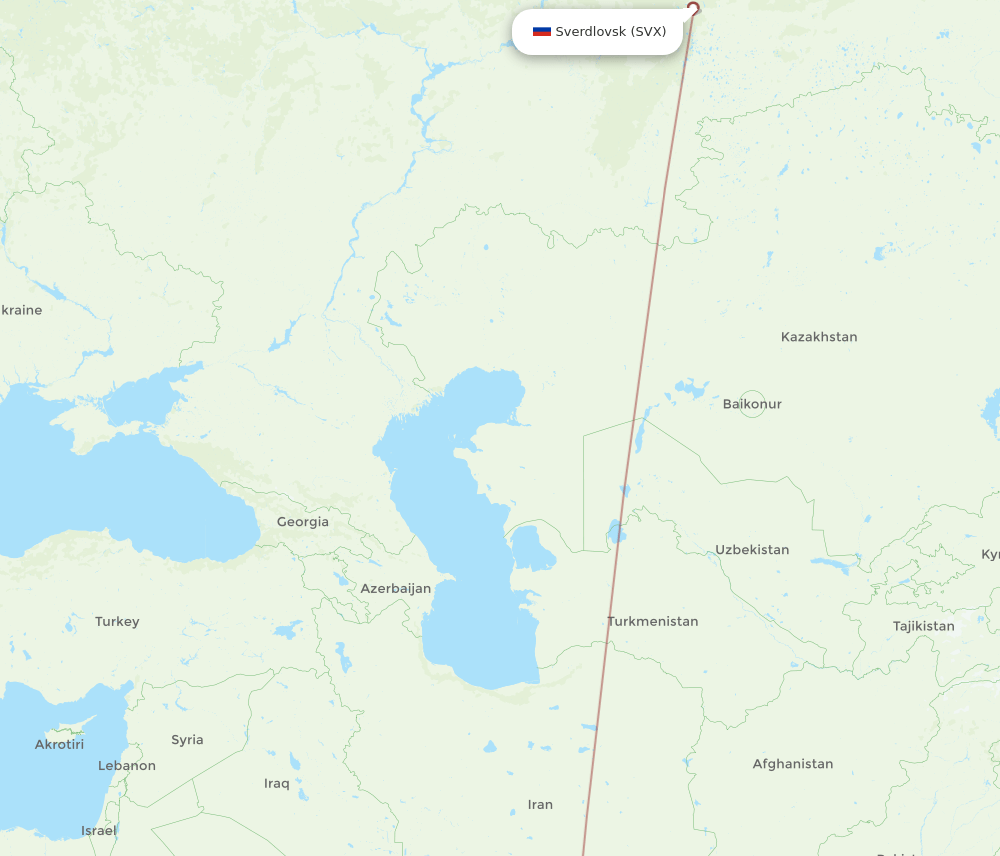 SVX-ELQ flight routes