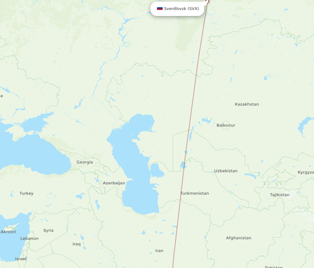 SVX-RUH flight routes