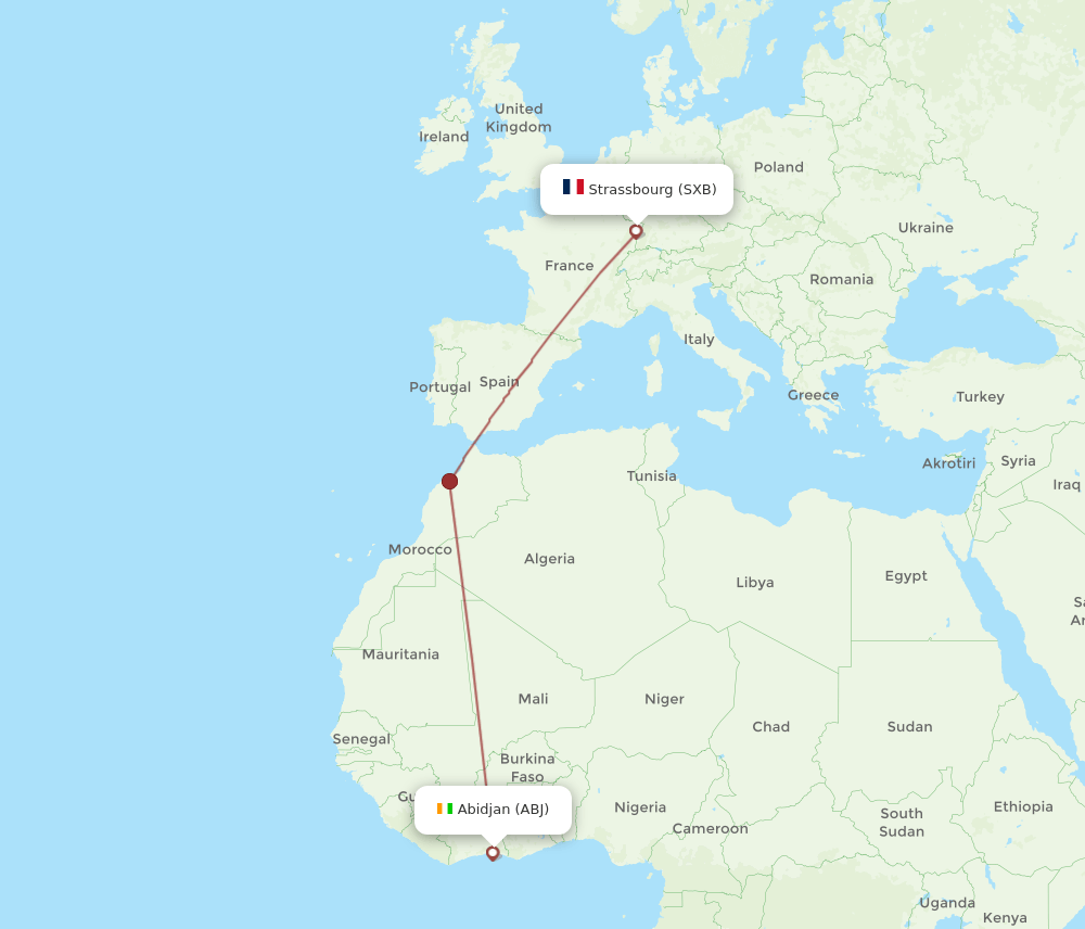 SXB-ABJ flight routes