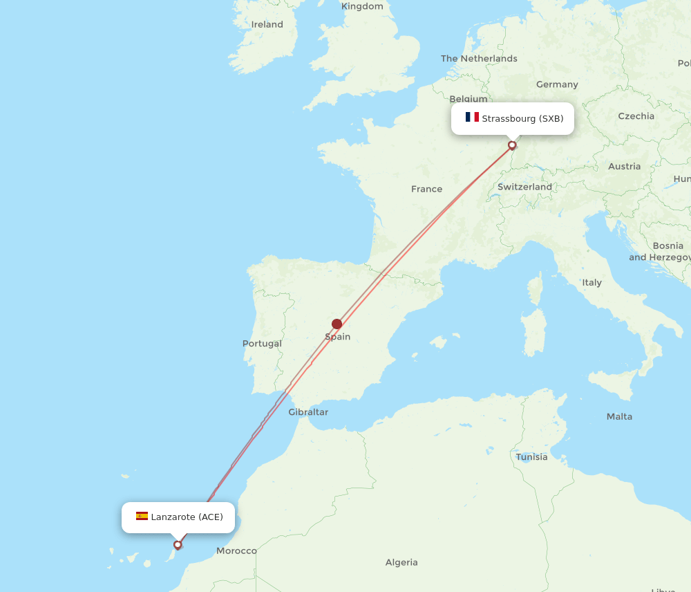 SXB-ACE flight routes