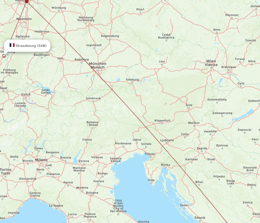 SXB-DBV flight routes