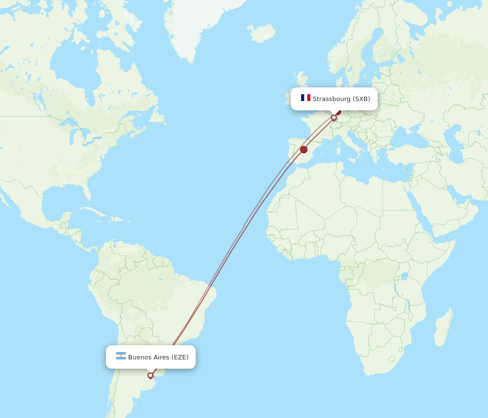 SXB-EZE flight routes