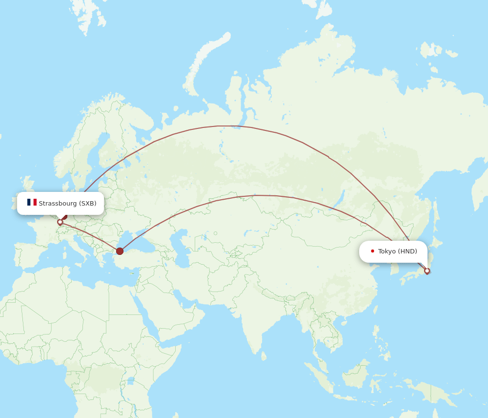 SXB-HND flight routes