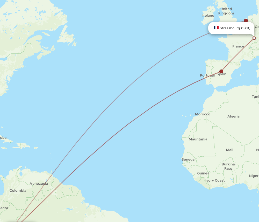 SXB-LIM flight routes