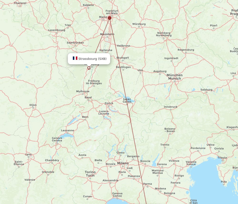 SXB-PSA flight routes