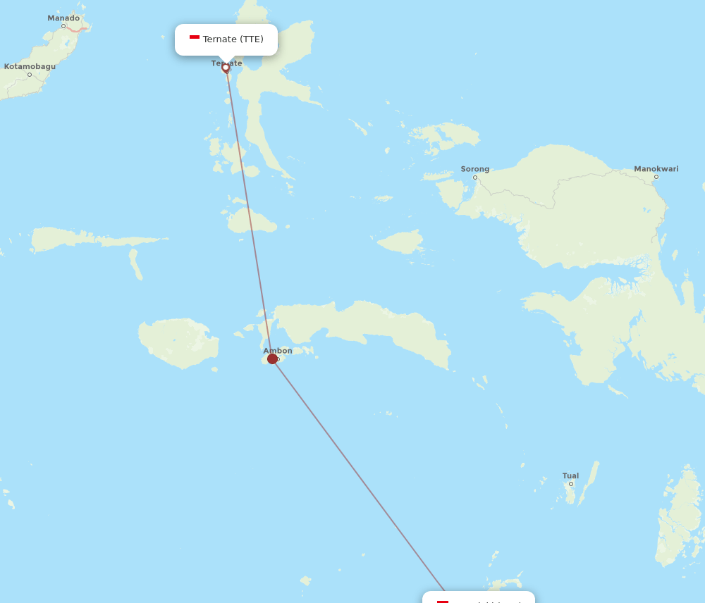 SXK-TTE flight routes