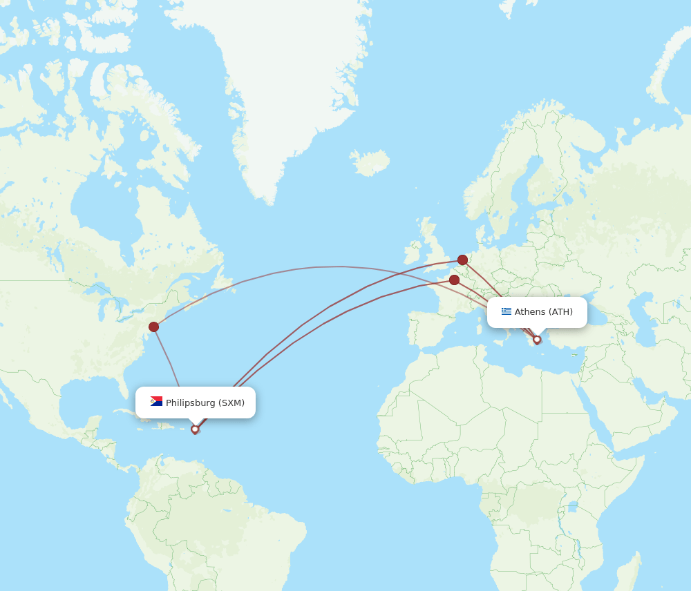 SXM-ATH flight routes