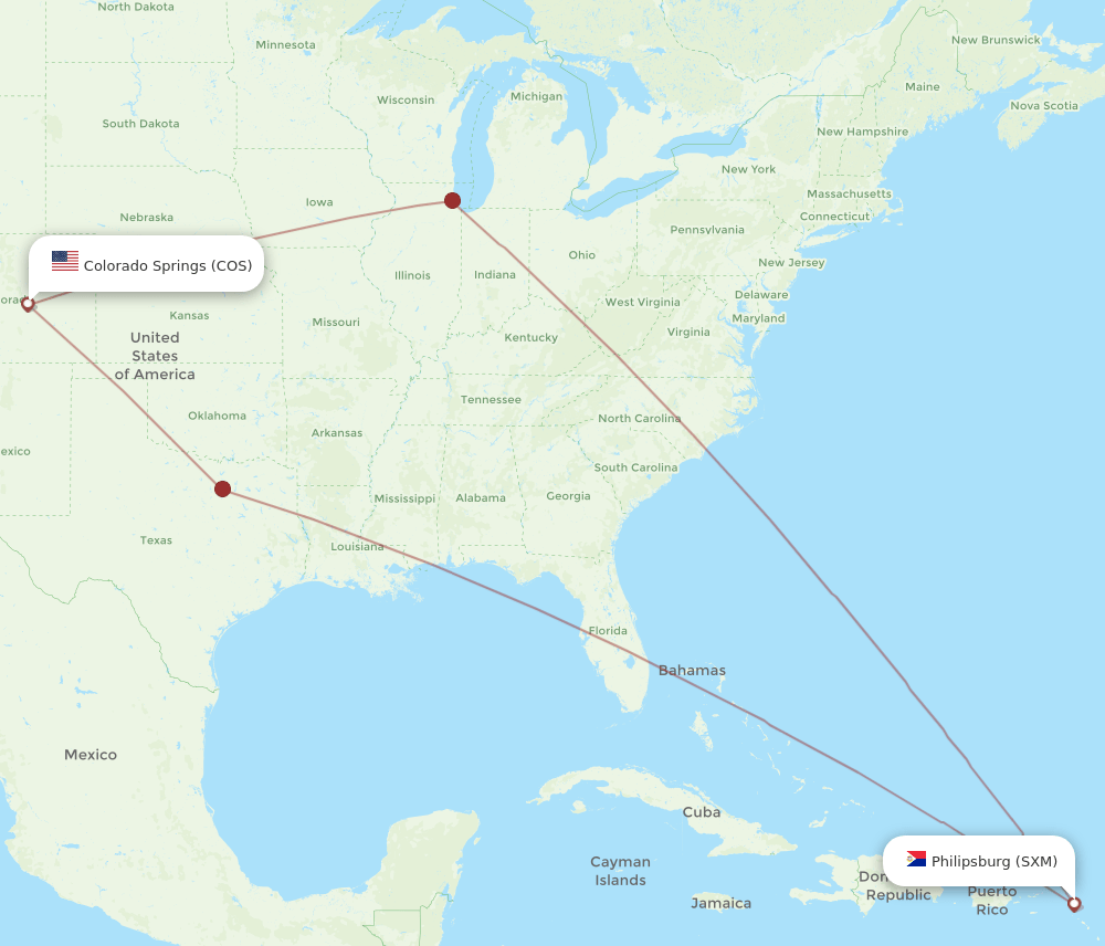 SXM-COS flight routes