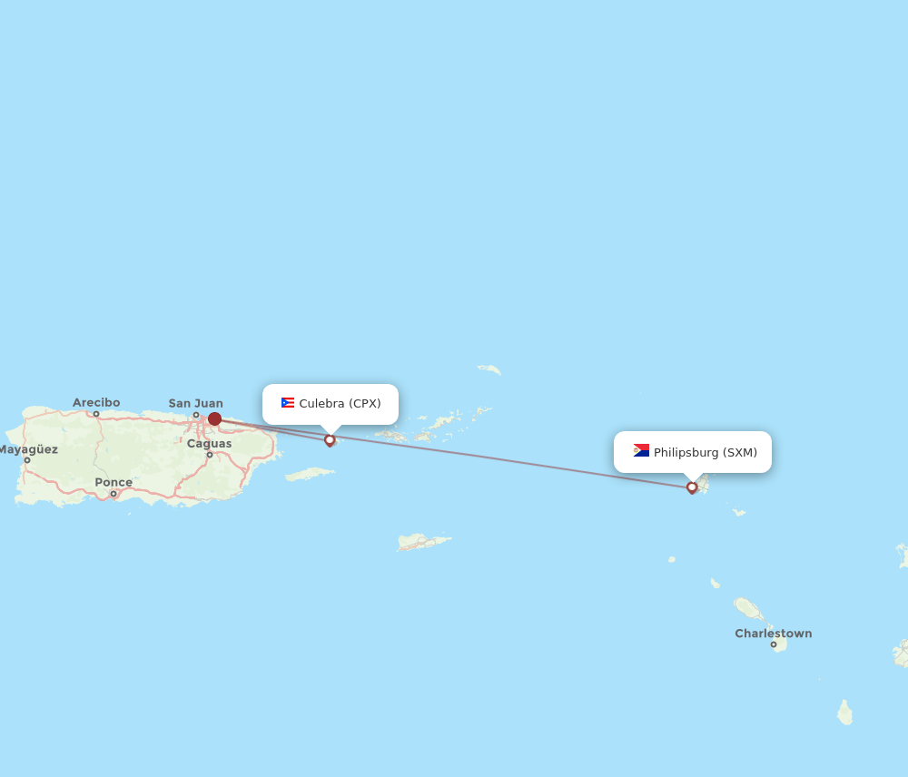 SXM-CPX flight routes