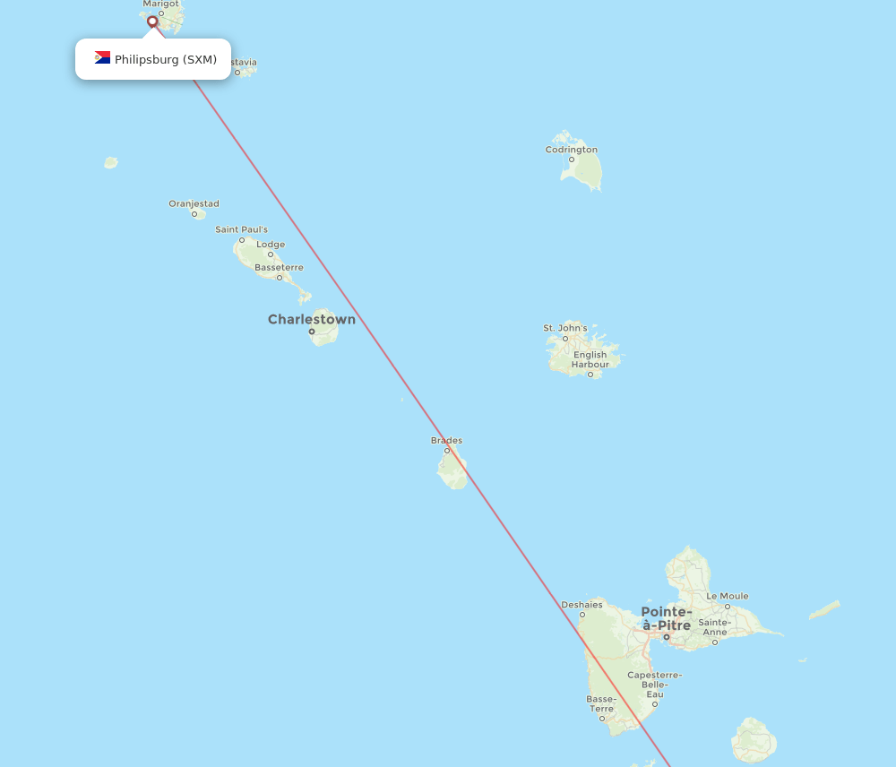 SXM-DOM flight routes