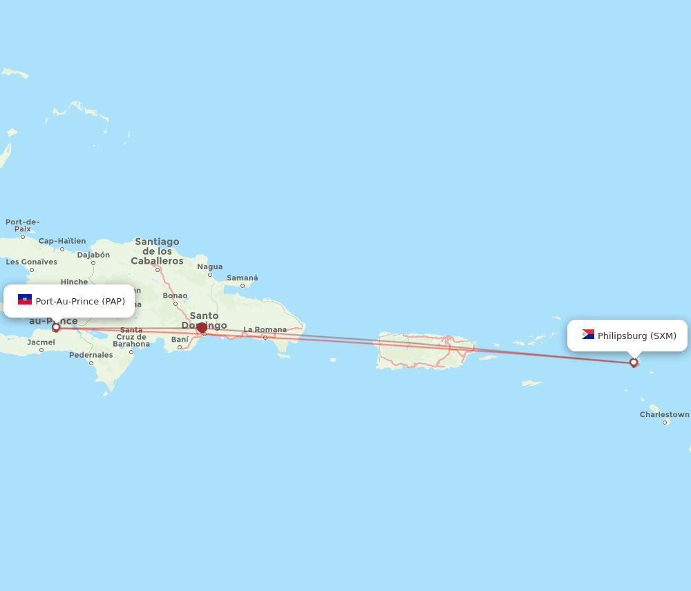 SXM-PAP flight routes